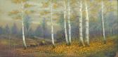 ROSSART Michael 1893,Autumnal Indiana Landscape with Birches,1921,Burchard US 2019-01-27