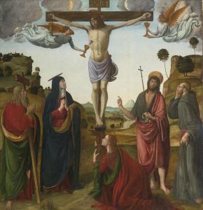 ROSSELLI Cosimo Lorenzo,THE CRUCIFIXION WITH THE MADONNA AND MARY MAGDALEN,Sotheby's 2014-01-30