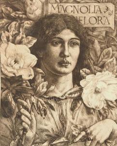 ROSSETTI Dante Gabriel 1828-1882,Head study of a lady with magnolias,Mallams GB 2012-10-03