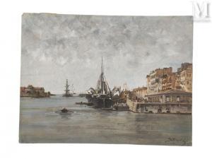 ROSSI Giuseppe 1820-1899,Vue de l'avant-port du Havre,Millon & Associés FR 2023-03-17