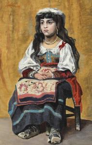 ROSSI Lucio 1846-1913,Portrait of an italian girl,1879,Bruun Rasmussen DK 2024-04-08