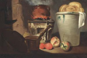 ROSSI Pedro 1700-1700,An earthenware pot, a pestle and mortar, bread in ,1788,Christie's 2014-01-16