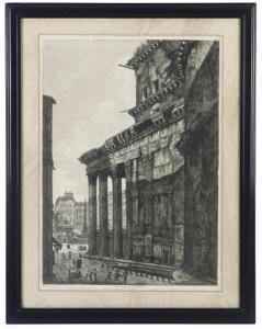 ROSSINI Luigi 1790-1857,Veduta di fianco del Panteon, Roma,Christie's GB 2008-07-06