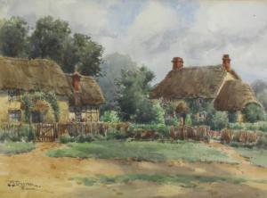 ROSSITER Walter 1871-1930,Rural view with thatched cottages,Denhams GB 2019-05-08