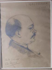 ROSTAND Edmond 1868-1918,Portrait d'homme de profil,1904,Binoche et Giquello FR 2020-07-17