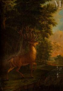ROTERMUND Johann Lorenz 1760-1820,Cerf et une harde dans un sous bois,Millon & Associés 2023-02-17