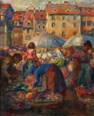 ROTH August 1864-1952,Markt in Basel,1911,Galerie Widmer Auktionen CH 2008-11-29