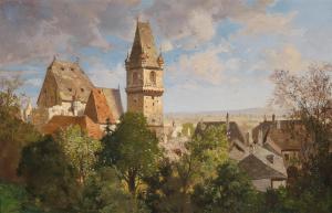 ROTH Max Eugen 1868-1949,"View of the Church in Perchtoldsdorf,Palais Dorotheum AT 2014-06-16