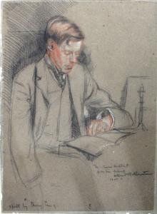 ROTHENSTEIN ALBERT 1881-1953,Portrait of a seated man reading a book,1900,Keys GB 2020-06-19