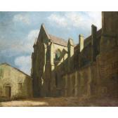 ROTHENSTEIN Sir William 1872-1945,ABBEY CHURCH OF ST.SEINE L'ABBAYE, MOONLIGHT,Sotheby's 2003-02-26