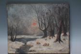 ROTHERFORTH W,Wintery river landscape with sheep,Cuttlestones GB 2017-03-02