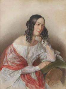 ROTHSTÉN Carl Abraham,Sitzende Dame sinnende junge Dame im eleganten wei,1842,Mehlis 2020-02-27