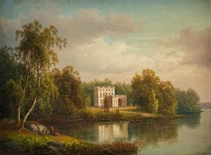 ROTHSTÉN Carl Abraham,Utsikt över Gustav III:s paviljong i Haga,1873,Uppsala Auction 2022-06-15