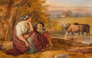 ROTHWELL Richard 1800-1868,MOTHER AND CHILD IN LANDSCAPE,Whyte's IE 2020-12-07