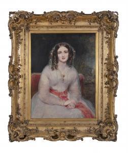 ROTHWELL Richard 1800-1868,Portrait of a young lady, seated in a white dress,Adams IE 2019-10-15