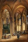 ROTHWELL Selim 1815-1881,FIGURES IN A CATHEDRAL INTERIOR,1875,Lawrences GB 2020-01-17