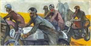 ROTREKL Teodor 1923-2004,Motorcyclists,1958,Art Consulting CZ 2022-04-24