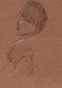 ROUART Augustin 1907-1997,Portrait d'Olivier et d'un autre enfant,1995,Beaussant-Lefèvre 2023-11-21
