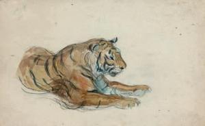 ROUART Ernest 1874-1942,Étude de tigre,Beaussant-Lefèvre FR 2017-06-22