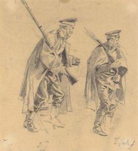 ROUBAUD Frants 1856-1928,Study of soldiers for the panorama The defence of ,Christie's GB 2010-11-29