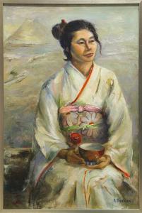 ROUDAKOFF Irina Roublon Belotelkin 1913-2009,Portrait of a Japanese Lady in a,Clars Auction Gallery 2014-03-15