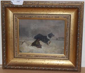 ROUGHTON G.M,Rough Haired Collie in a Snowy Landscape,Tooveys Auction GB 2014-04-23