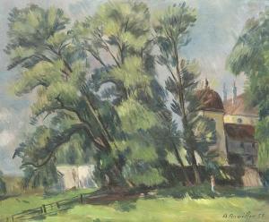 ROUILLIET Armand Henri 1901-1977,Arbres aux abords du château,1951,Dogny Auction CH 2015-10-06