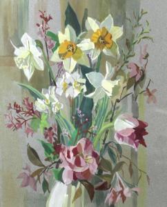 ROUNDELL Lydia,a still life of daffodils and tulips,1983,Batemans Auctioneers & Valuers 2017-07-01