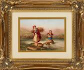 ROUSE James 1760-1810,a peasant women and her daughter crossing a rive,Dreweatts GB 2017-12-05