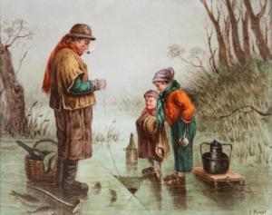 ROUSE James 1760-1810,father and his two children fishing through ,Hartleys Auctioneers and Valuers 2021-06-16