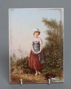ROUSE James 1760-1810,young barefoot peasant girl standing beside ,Hartleys Auctioneers and Valuers 2021-06-16