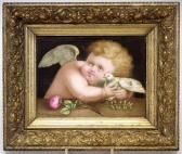 ROUSE SENIOR,cherub, dove and single rose,1879,Peter Wilson GB 2013-07-11