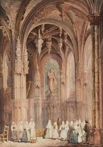 ROUSSE Charles 1870-1890,Kircheninterieur mit betenden Frauen,Lempertz DE 2019-03-20
