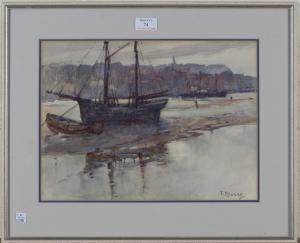ROUSSE Frank 1897-1915,Sailing Vessels moored in a Harbour,Tooveys Auction GB 2018-11-28