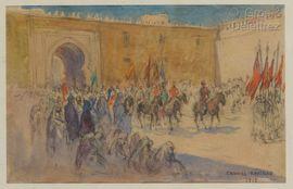 ROUSSEAU Gabriel 1800-1900,La sortie du Sultan Moulay Youssef,1915,Gros-Delettrez FR 2021-06-28