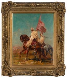 ROUSSEAU Henri Emilien 1875-1933,Porte-drapeau à cheval et cavalier marocains,Aguttes FR 2024-03-13