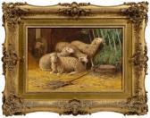 ROUSSEAU Maurice 1800-1800,sheep eating hay,19th century,Brunk Auctions US 2009-11-14