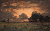 ROUSSEAU Theodore 1812-1867,Sunset over the Plain of Barbizon,Christie's GB 2000-05-01