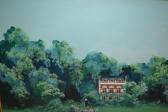 Routh Johnathan,country house in a wooded landscape,1975,Lawrences of Bletchingley GB 2018-06-05
