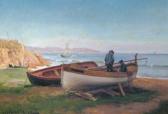 ROUVIERE Charles 1866-1924,Barques dans la baie de Cannes,Boisgirard & Associés FR 2012-03-18