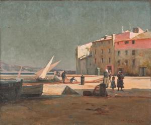 ROUVIERE Charles 1866-1924,Le quai animé à Saint Florent en Corse,Conan-Auclair FR 2024-03-09