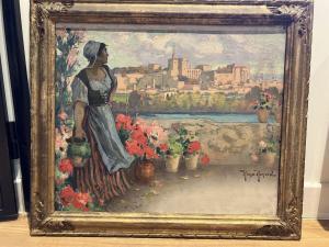 ROUX RENARD Antonin 1870-1936,Jeune femme devant un panorama,Adjug'art FR 2022-10-29