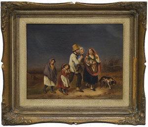 ROVIRA J,Peasant family in a landscape with a dog,Rosebery's GB 2014-02-08