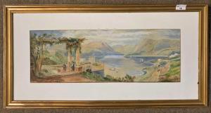 ROWBOTHAM Claude Hamilton 1864-1949,Italian lake scene,Keys GB 2023-09-08