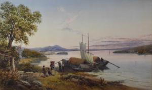 ROWBOTHAM Leopold Charles 1889-1977,Coastal scene, possibly italian lakes,Halls GB 2022-07-06