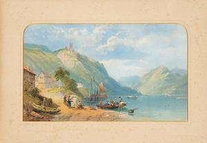 ROWBOTHAM Thomas Charles  Leeson 1823-1875,Italian lake,1862,Subastas Segre ES 2024-02-06