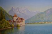 ROWBOTHAM Thomas Charles Leeson,View of Chillon Castle,Lawrences of Bletchingley 2016-06-07