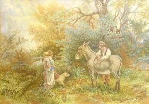 ROWDEN Thomas, Tom 1842-1926,Figures and donkey by afence,Angel Auctions GB 2006-06-27