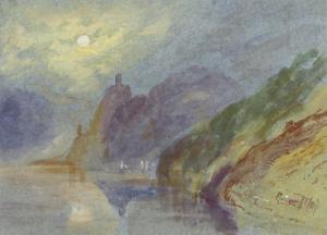 ROWE George James 1807-1883,A castle on a rocky promontory by moonlight,Christie's GB 2008-01-22