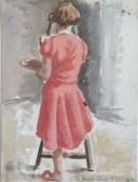 ROWE PATRICK W,A portrait of Isobel Heath standing  at her easel ,David Lay GB 2010-04-01